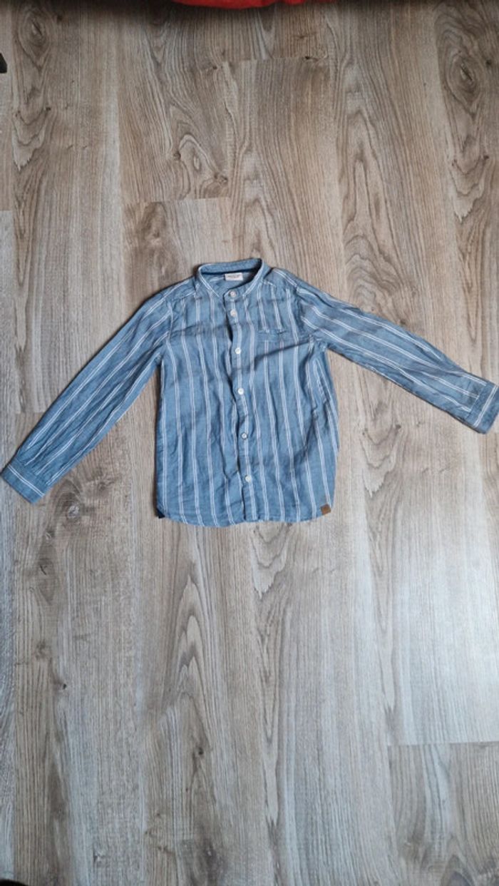Chemise chic col mao à rayures verticale Tape à l'œil 💥4 ans💥