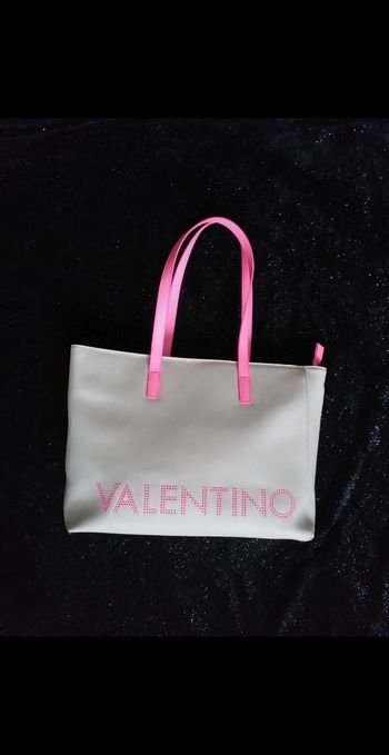 Sac cabas écru et fuschia
