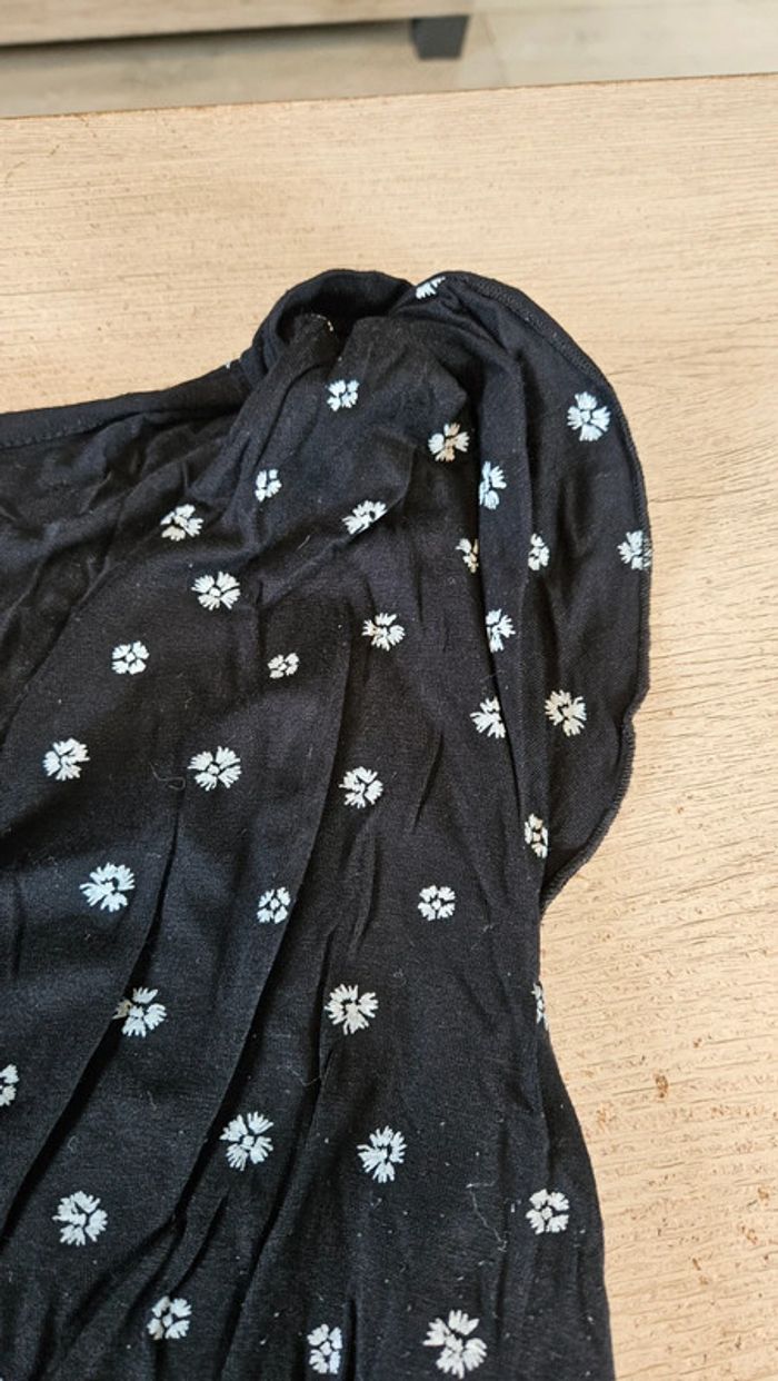 Blouse sans manche ceintrée noire à dessins blancs, Yessica, M, nickel - photo numéro 6