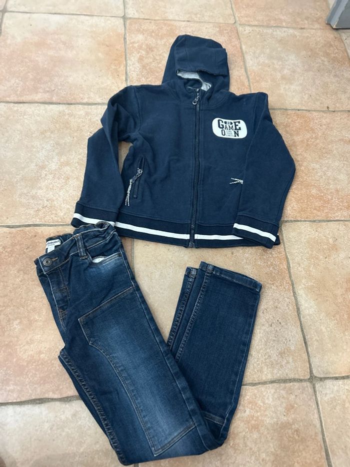 Jeans + gilet Vert Baudet en 9/10 ans