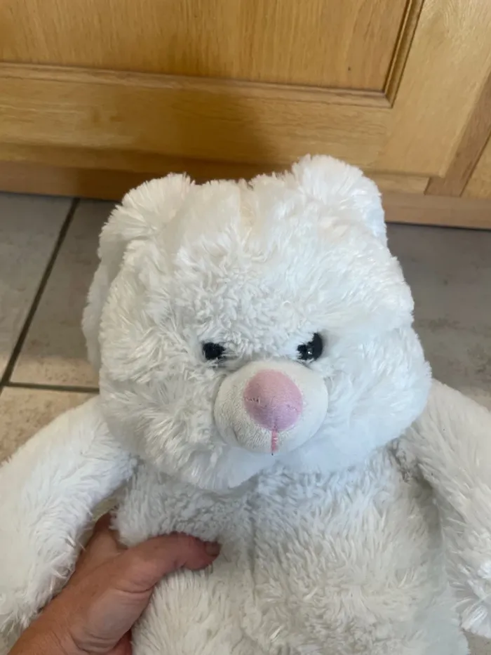 Peluche lapin blanc assez grande (non musicale) - photo numéro 4