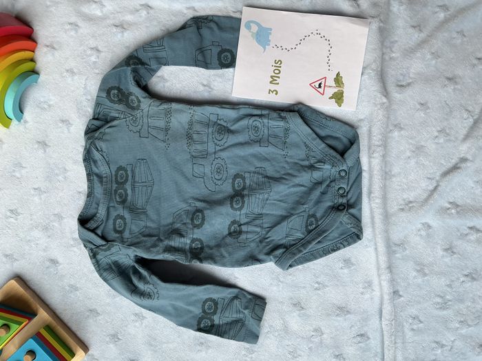 body manches longues bleu motifs engins 3 mois - photo numéro 2
