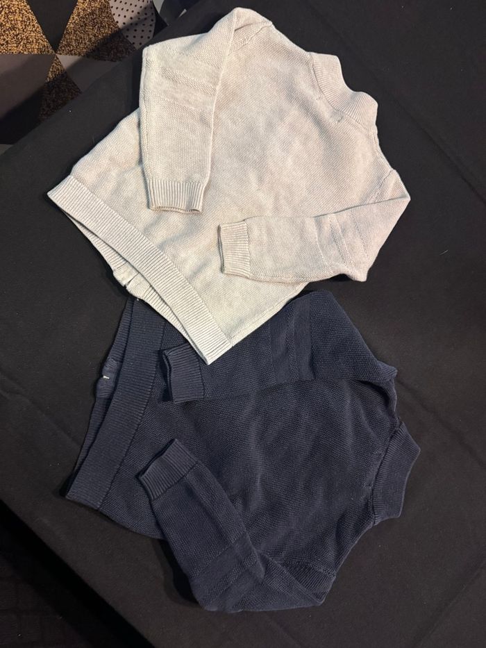 Lot 2 gilets Okaidi 3 ans gris et marine - photo numéro 4