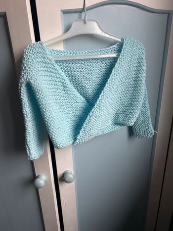 Brassière cache cœur laine 1-3 mois , fait main
