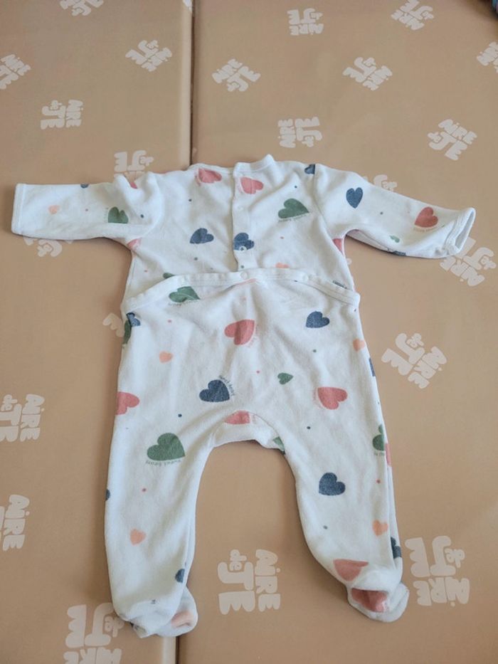 Pyjama polaire mixte 6 mois – motif cœur - photo numéro 4