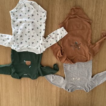 Lot 4 bodys longues manches 18mois