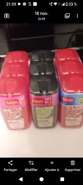 Gels douche Tahiti 9 flacons