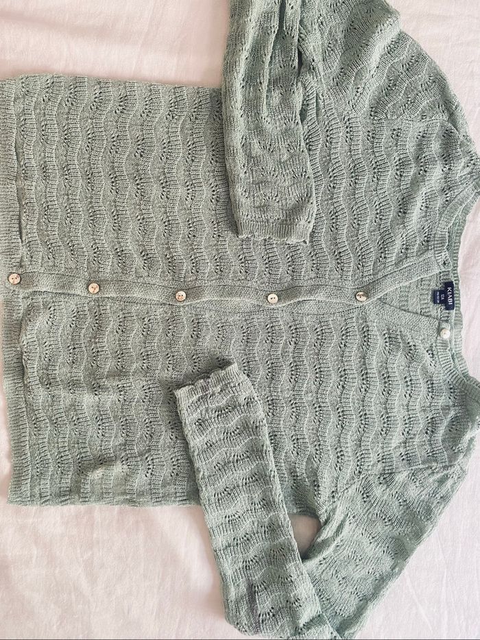 Gilet ajouré amande 12 ans - photo numéro 3