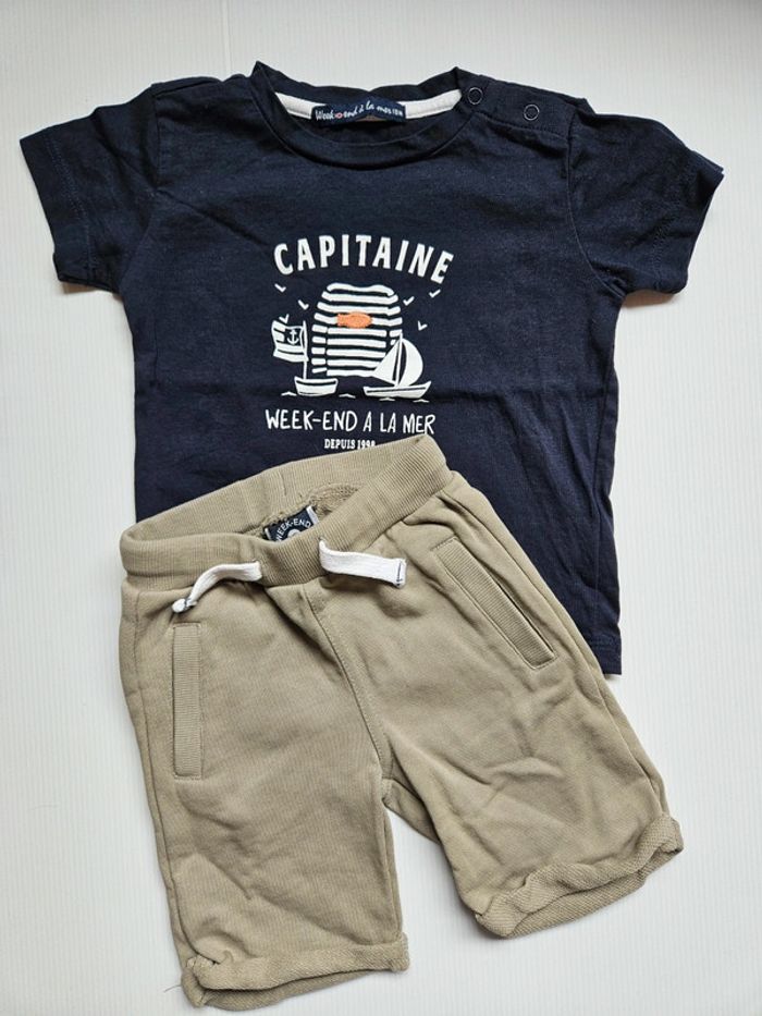 Ensemble tee shirt + short 18 mois