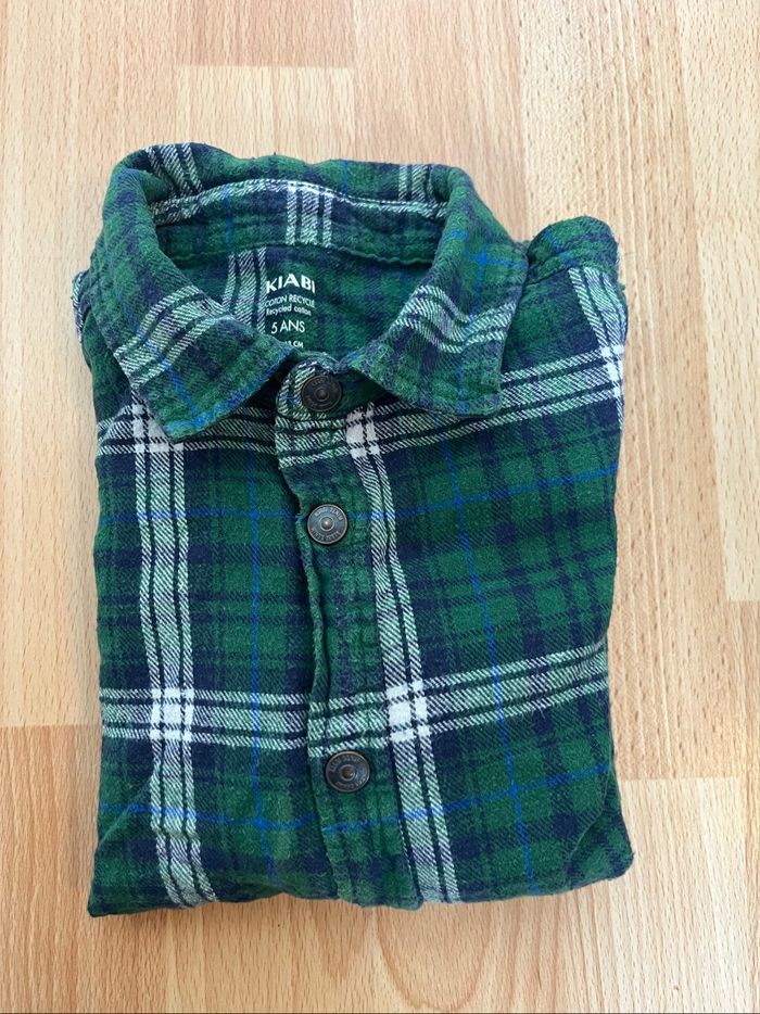 Chemise à carreaux Kiabi vert - photo numéro 5