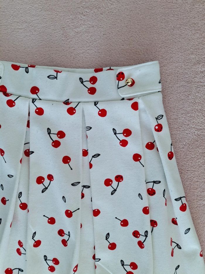 Jupe plissée L.O.G.G. 8 ans blanche motifs cerises rouges - photo numéro 2
