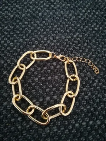 Joli bracelet doré, femme, grosse chaîne, neuf avec étiquette