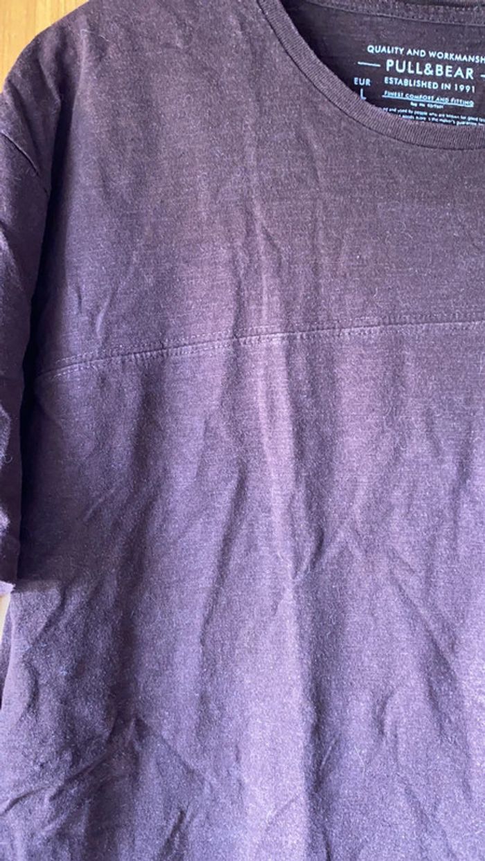 Tee-shirt uni marron Pull&Bear L - photo numéro 4