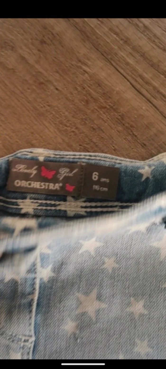 Jupe jeans imprimée étoile 6 ans - photo numéro 3