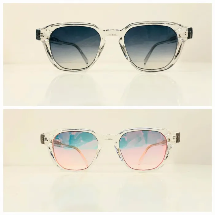 Lot de deux lunettes de soleil femme transparentes uvprotection taille moyenne - photo numéro 2
