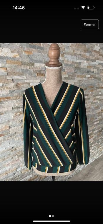 Blouse verte et jaune Jennyfer taille S