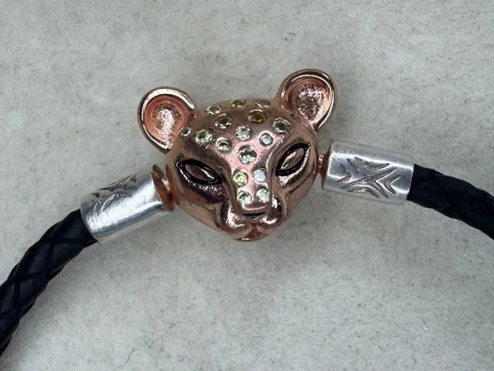 Bracelet Pandora Authentique en cuir noir Princesse Lion 18 cl - photo numéro 4