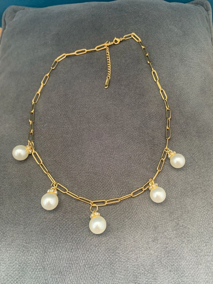 collier acier inoxydable doré - photo numéro 2