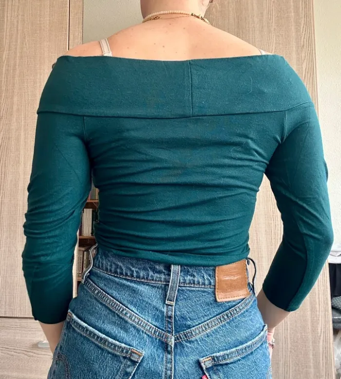 Body col bardot ASOS bleu canard - photo numéro 2