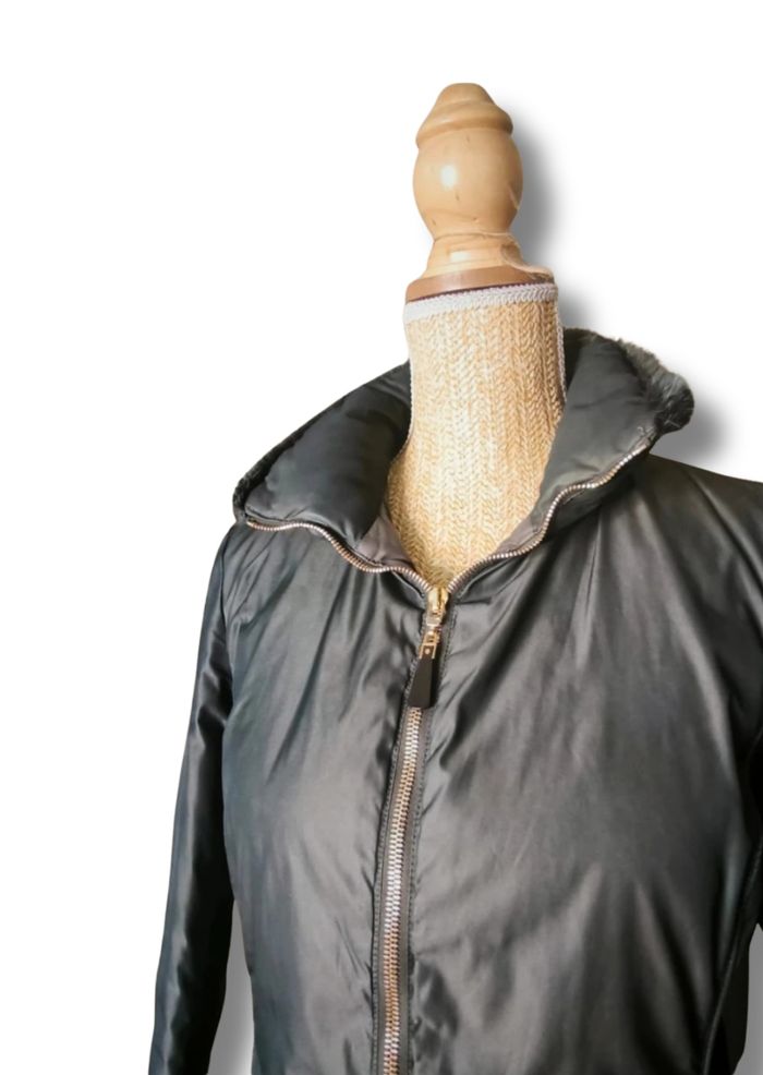 Manteau long doudoune Moncler Taille 2 - 38/40 Gris foncé - photo numéro 2