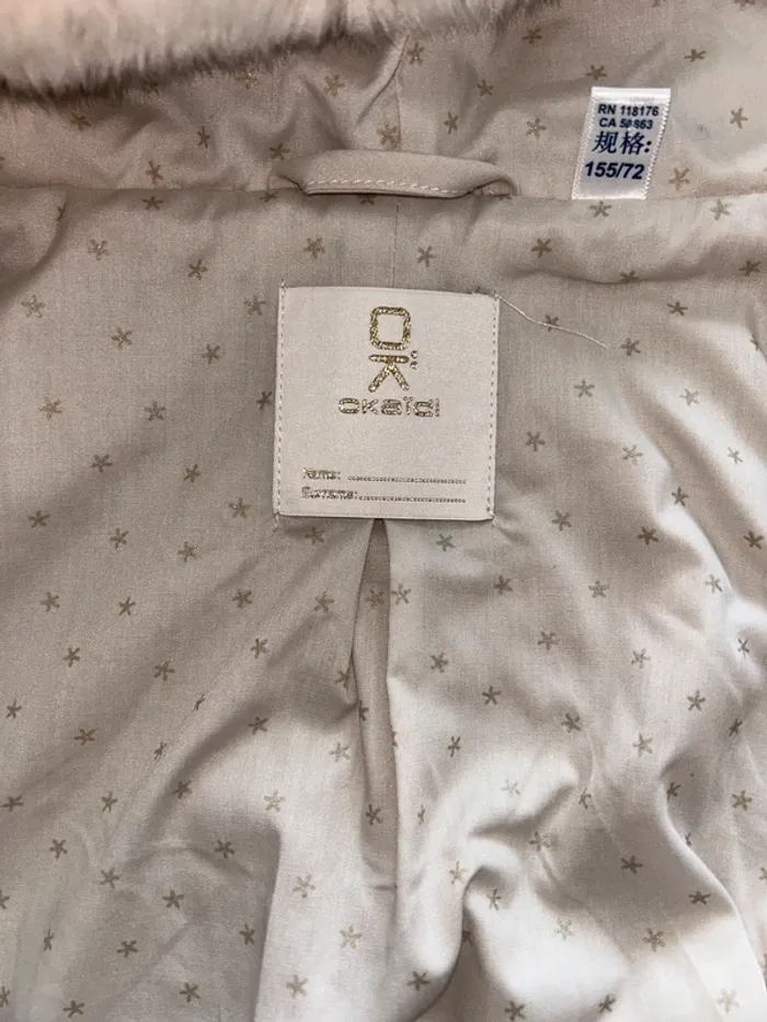 Veste fille mi saison beige toute douce 14 ans okaidi - photo numéro 6