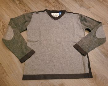 Pull gris col en V ML Okaidi 8 ans