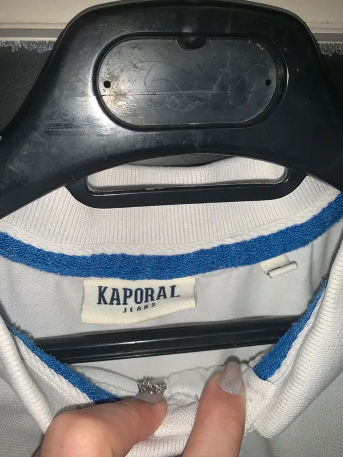 Polo blanc Kaporal 04 homme logo bleu vintage - photo numéro 5