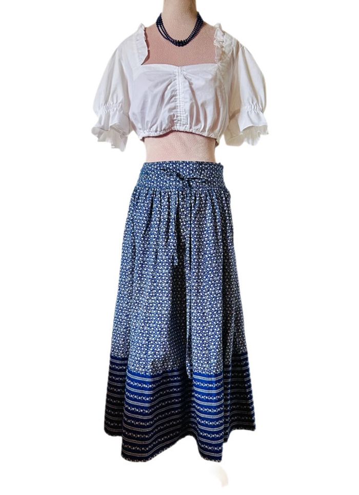 🦋Superbe jupe longue bleue vintage autrichienne cottagecore Austrian Blue long skirt🦋 - photo numéro 13