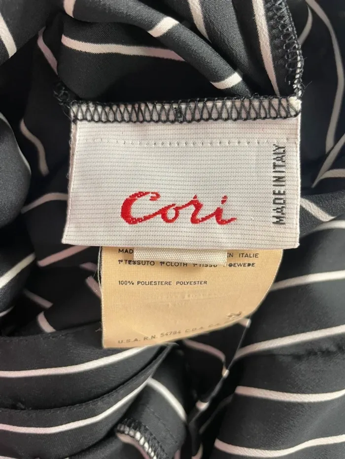 Robe chemise à rayures verticales noires et blanches Cori vintage – fluide et vintage taille 46 A765 - photo numéro 7