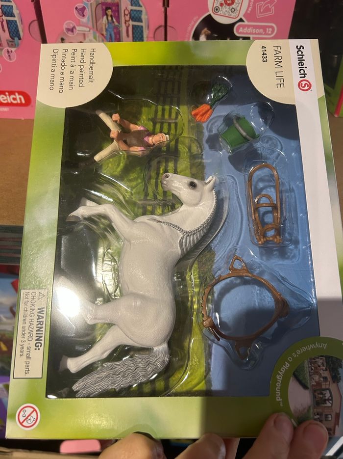 SCHLEICH Farm Life 41433 cavalière avec jument lipizzan NEUF