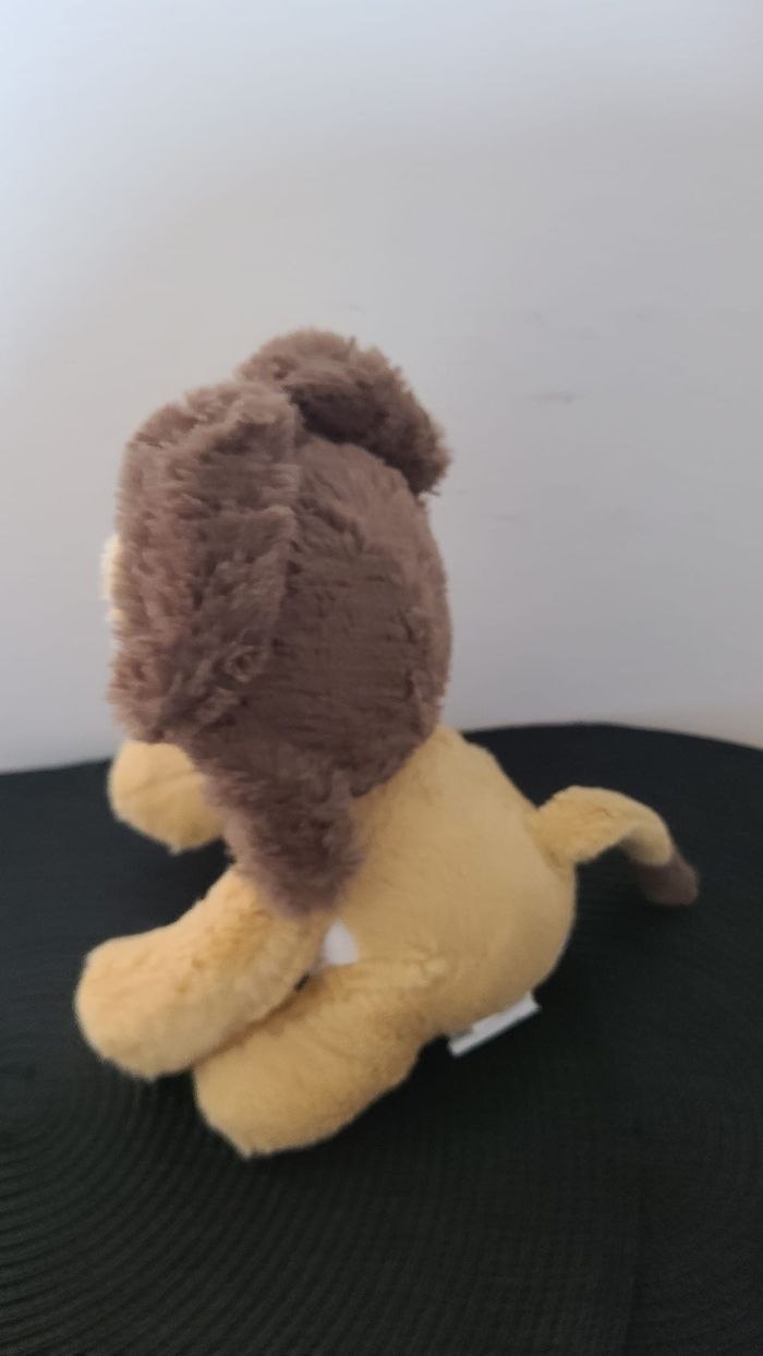 Peluche/Doudou Lion Beige Blanc Crinière Marron 20cm - ZD Trading Action - photo numéro 2