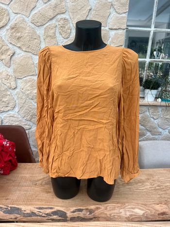 Blouse tunique femme jaune moutarde manches bouffantes taille M 38 neuf étiqueté Primark