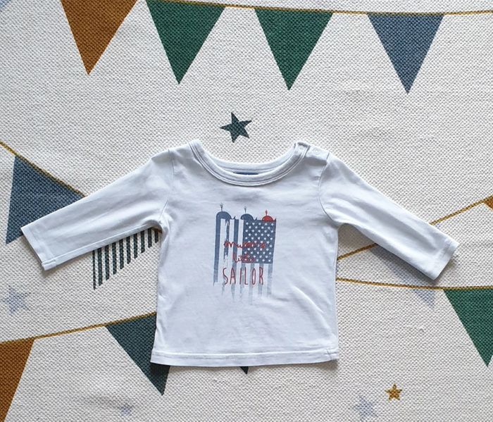 T-shirt manches longues, Mum's little sailor, taille 9 mois, Tape-à-l'oeil