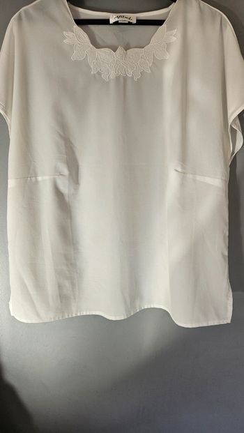 Blouse blanche fluide Afibel Taille 50- Élégante et légère