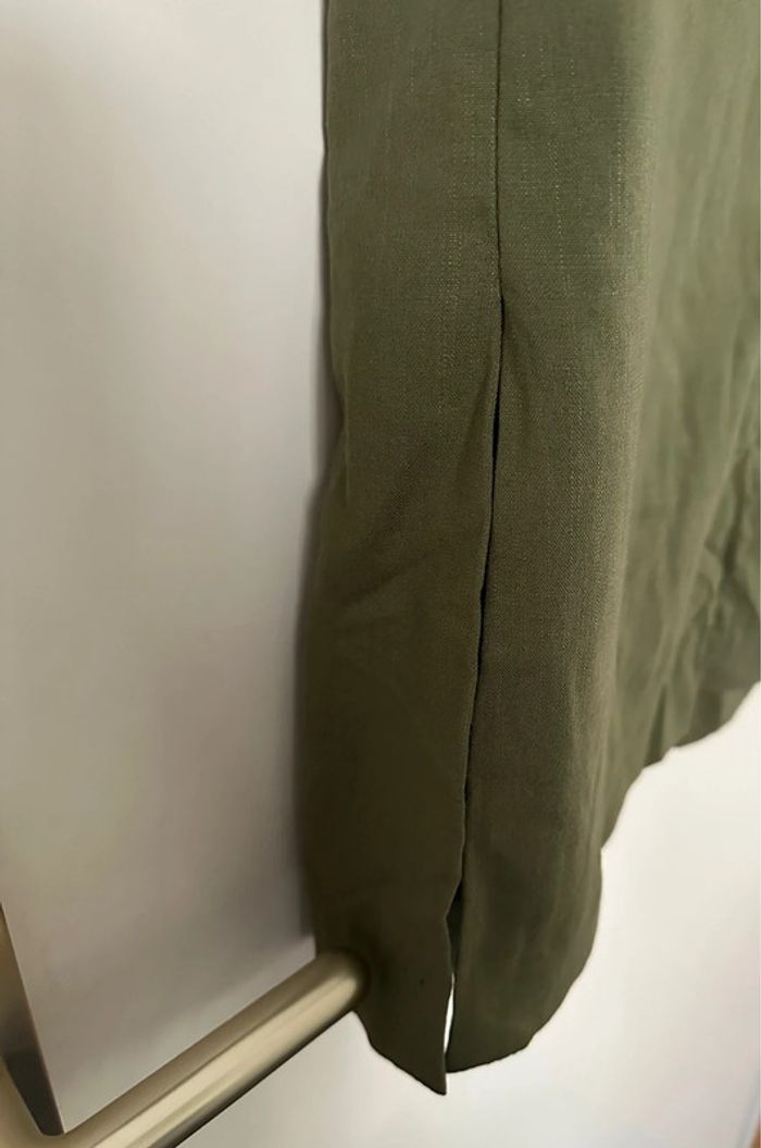 Blazer léger effet lin vert kaki - Bershka - photo numéro 5