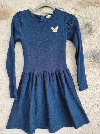12 ans, Vertbaudet, magnifique robe bleu nuit pailletée