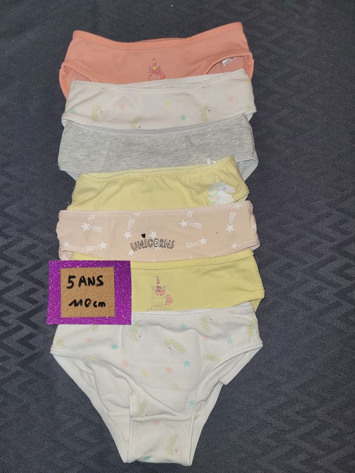 Lot de 7 culottes licorne