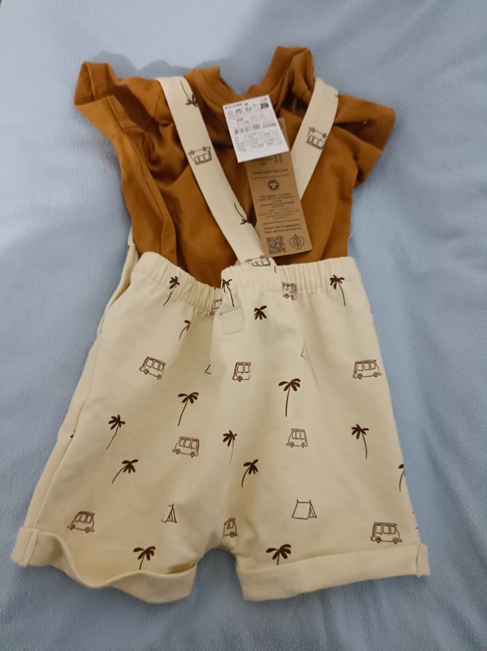 Ensemble salopette short 9 mois - photo numéro 2