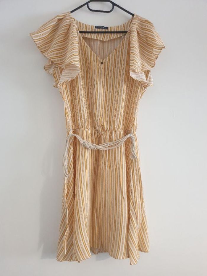 Robe d'été rayée jaune et blanc Bonobo S