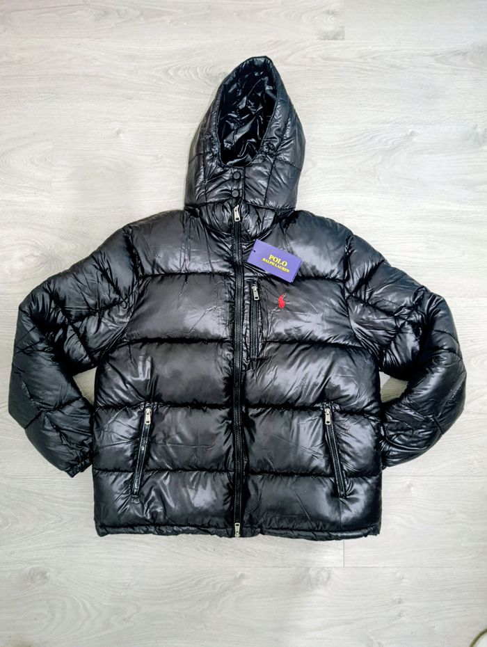 Manteau Polo Ralph Lauren noir brillant taille L