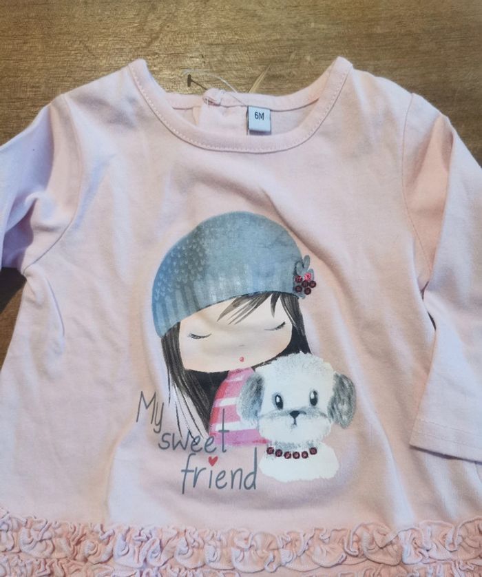 Lot neuf tee-shirt 6mois fille đ¶jumeaux - photo numĂ©ro 2