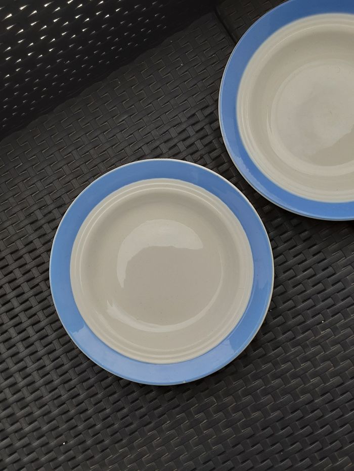 Lot de 2 assiettes creuses vintage de 23 cm en semi porcelaine de st amand - photo numéro 2