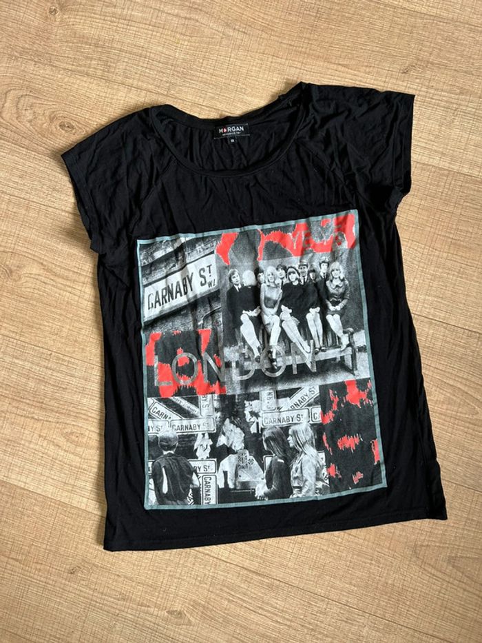 Teeshirt noir et imprimé Morgan taille XS TBE - photo numéro 11