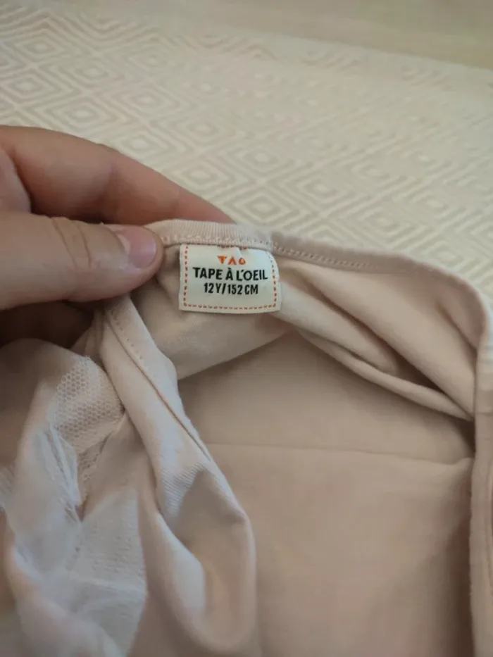 Body rose pâle avec tulle tao 12 ans - photo numéro 4