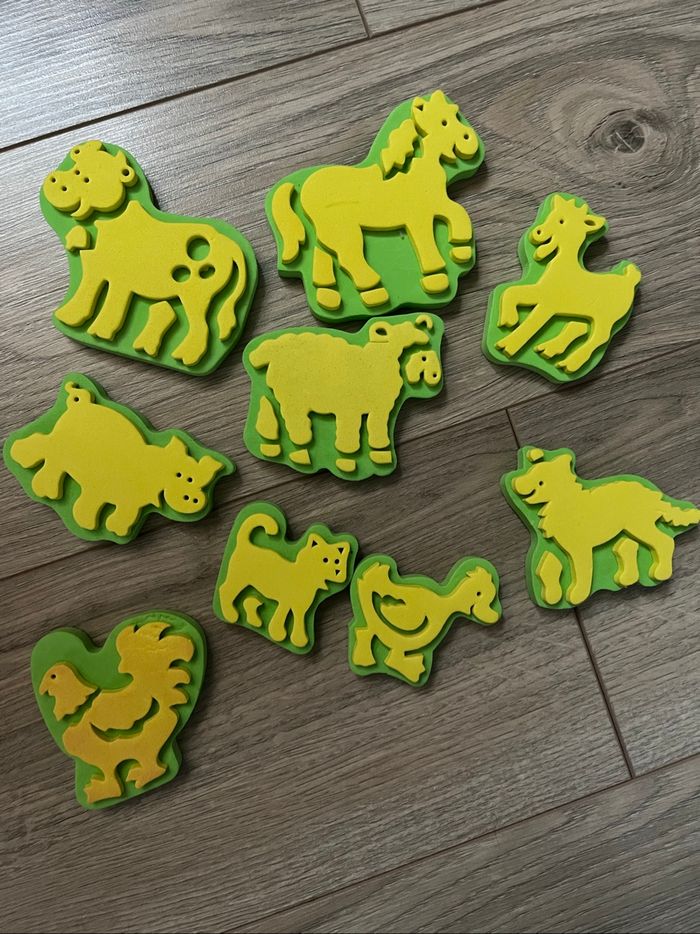 Tampons mousse animaux, loisirs créatifs enfant pour peinture, encre - photo numéro 2