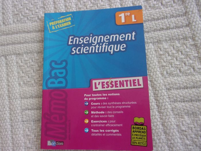 mémo bac - enseignement scientifique 1er L
