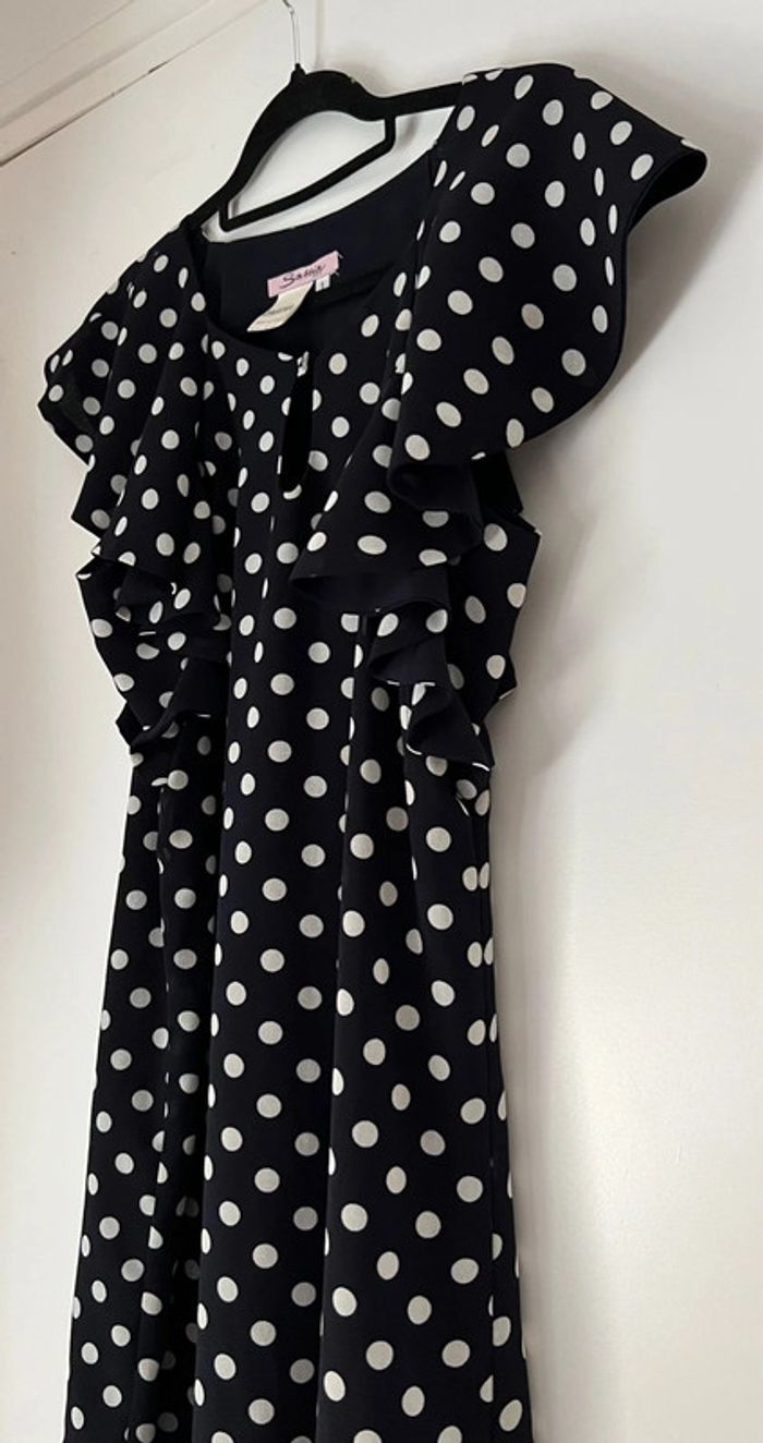 Robe droite imprimée pois avec volant Taille 36 - photo numéro 4