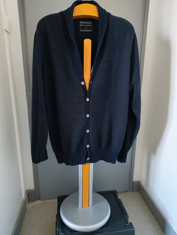 Cardigan bleu chiné