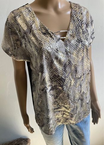 🐍👚 Top effet peau de serpent Camaïeu T.38 🐍👚