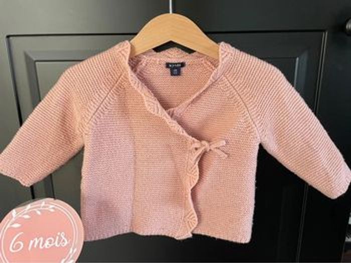 Gilet maille rose 6 mois